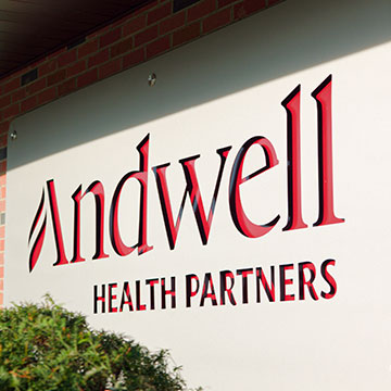 Andwell Health Partners sign. Links to Gifts by Will Andwell Health Partners sign. Links to Gifts by Will